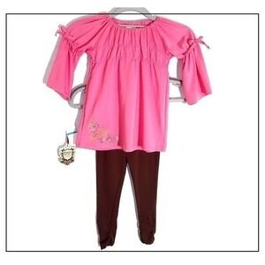 Marc Ecko Outfit Baby 24M Pink Y2K Playwear Two‎ Piece Stretch Legging Tunic Set